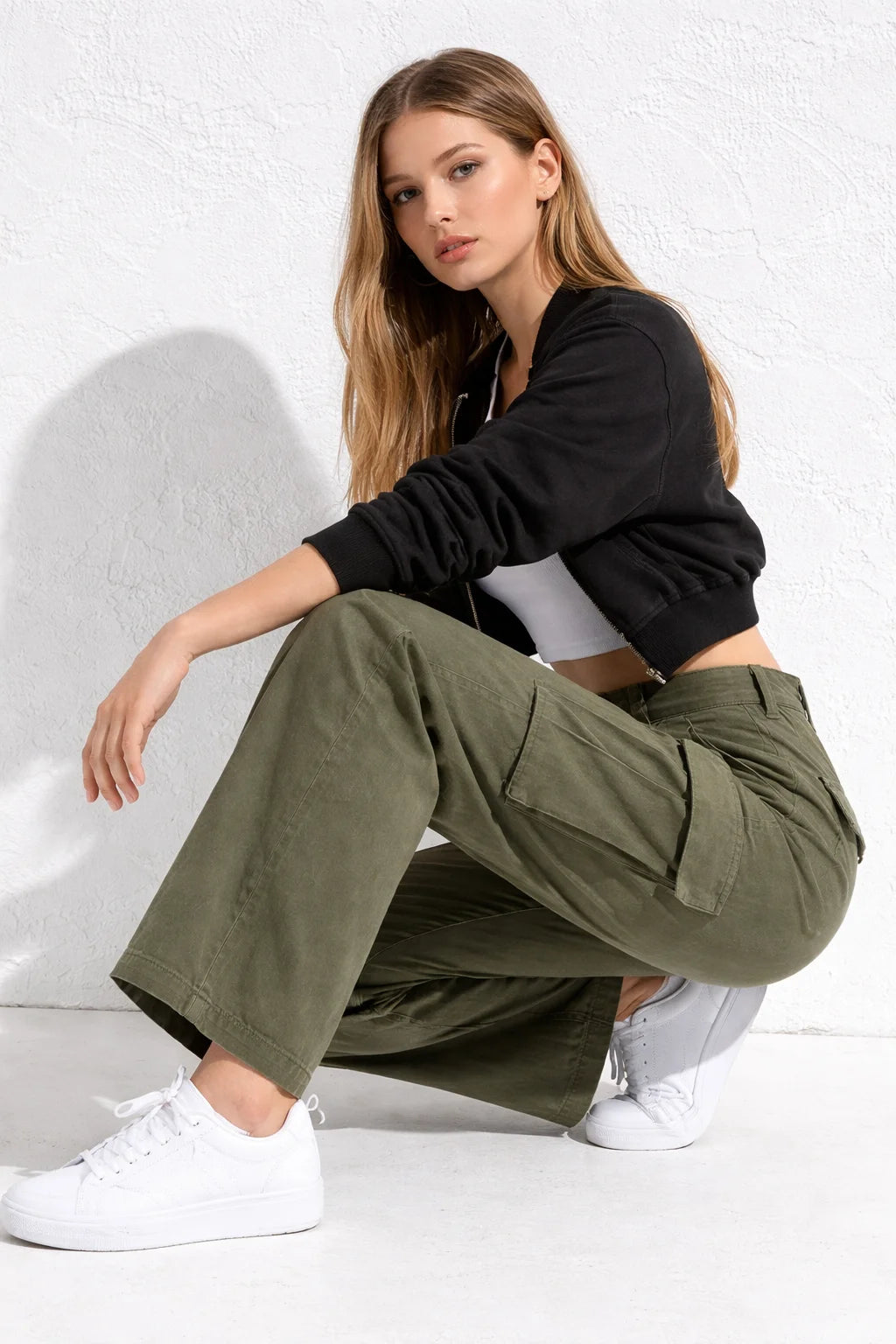 Jean Cargo Kaki Femme | Cargo Styles