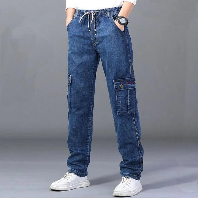 jean cargo large homme