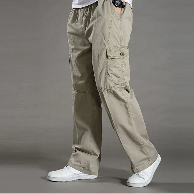 pantalon cargo ample gris