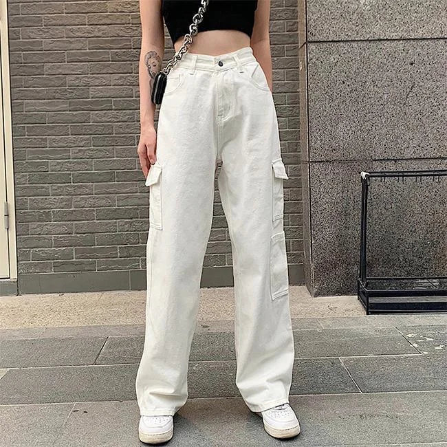 pantalon cargo blanc femme face