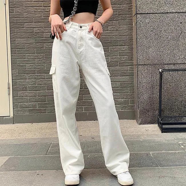 pantalon cargo blanc femme