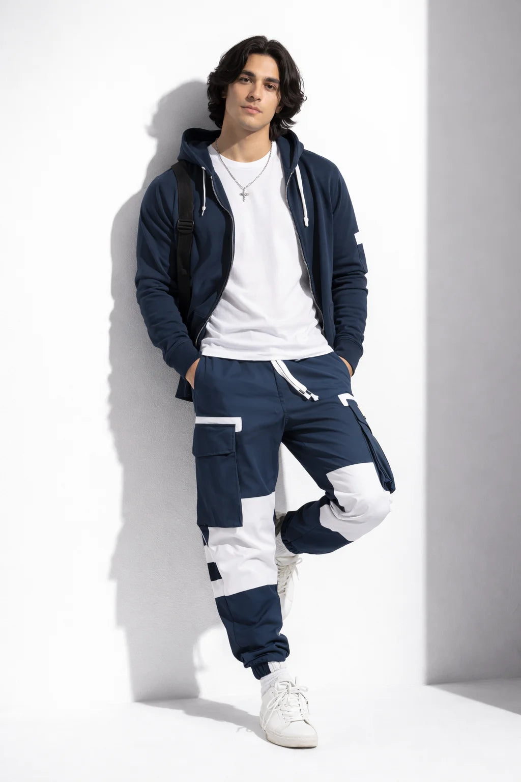 Pantalon Cargo Bleu et Blanc | Cargo Styles