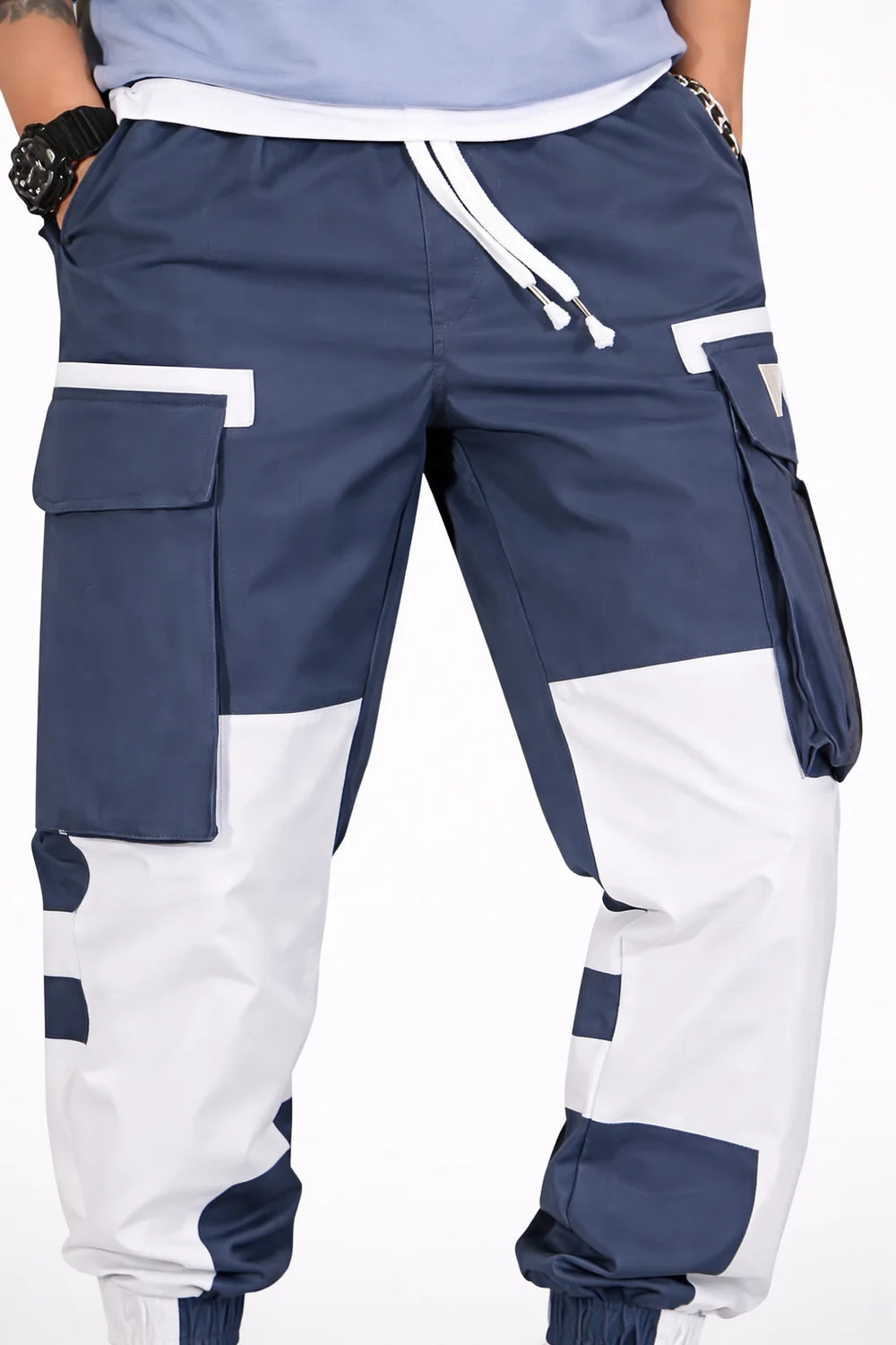 Pantalon Cargo Bleu et Blanc | Cargo Styles