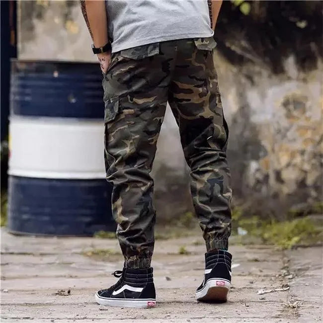 Pantalon Cargo Homme Camouflage - Multi-Poches, Taille Élastique - Style Militaire Décontracté