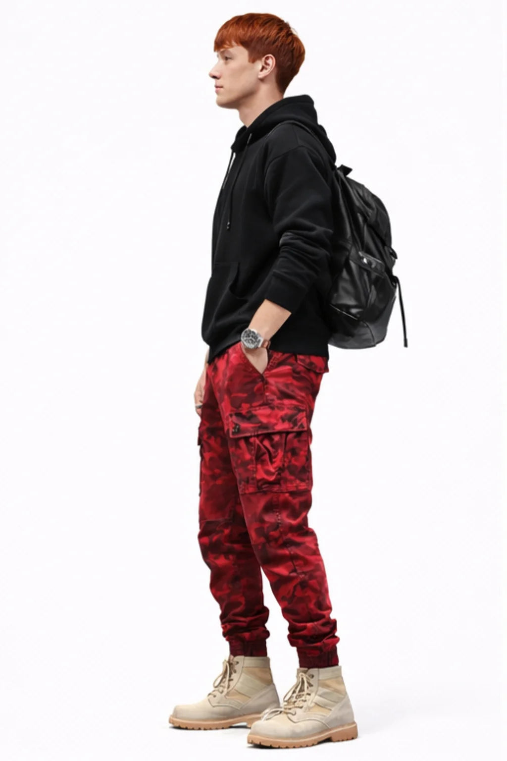 Pantalon Cargo Camouflage Rouge | Cargo Styles