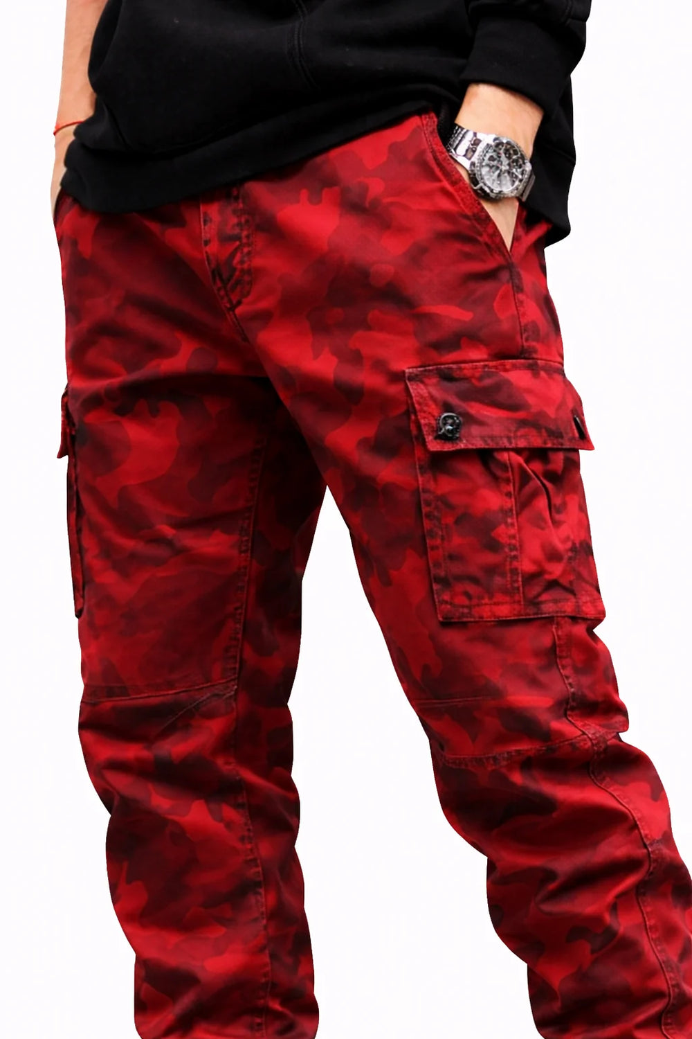 Pantalon Cargo Camouflage Rouge | Cargo Styles