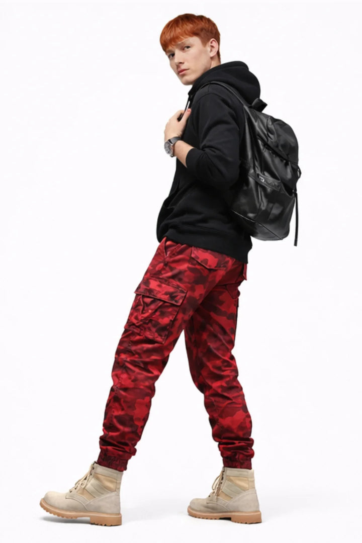 Pantalon Cargo Camouflage Rouge | Cargo Styles