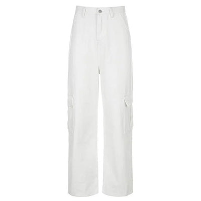 pantalon cargo en twill fond blanc