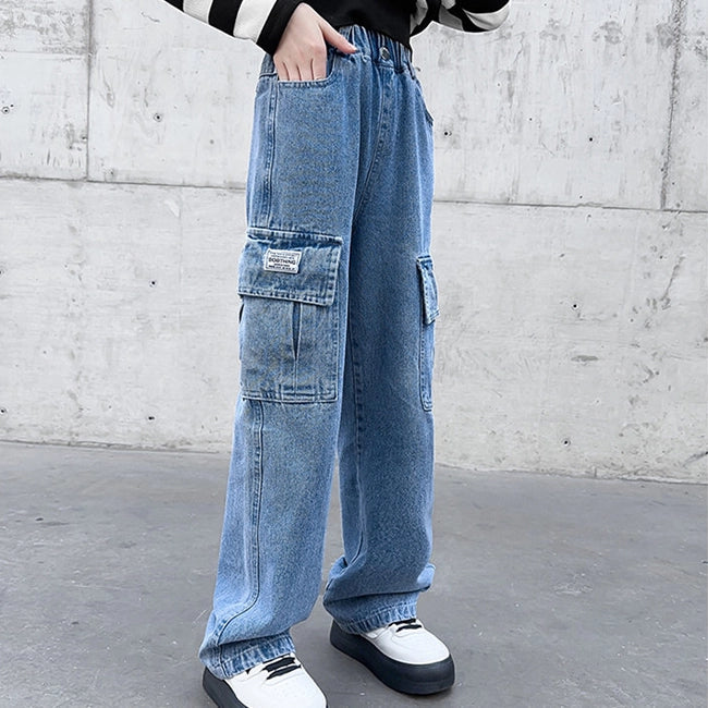 pantalon cargo enfant fille jean