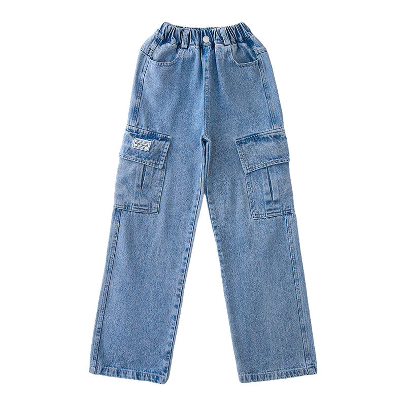 Ado Garçon Jean Troué Large Wide Leg Jeans Jean Troué Ado Fille
