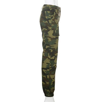 pantalon cargo femme camouflage profil