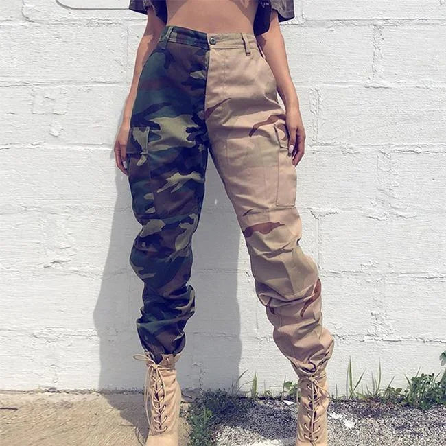 pantalon cargo femme camouflage