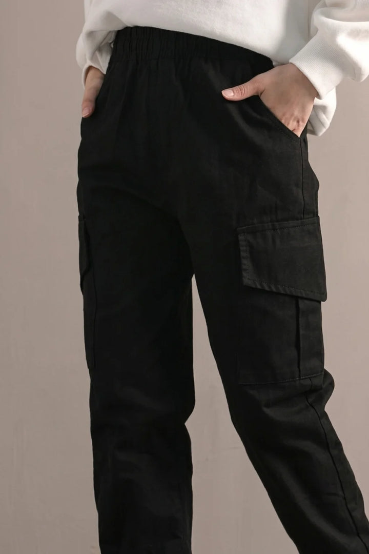 Pantalon Cargo Fille Noir | Cargo Styles