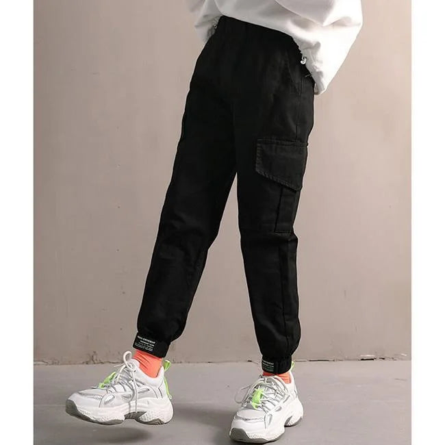 pantalon cargo fille noir sport