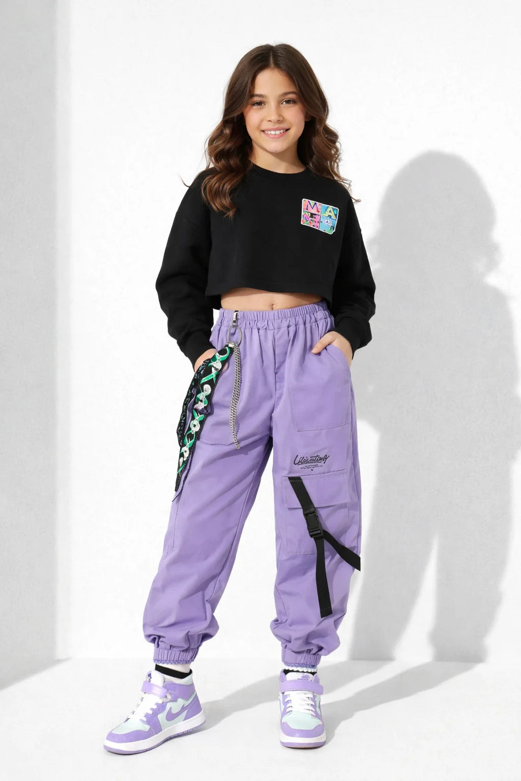 Pantalon Cargo Fille Violet | Cargo Styles