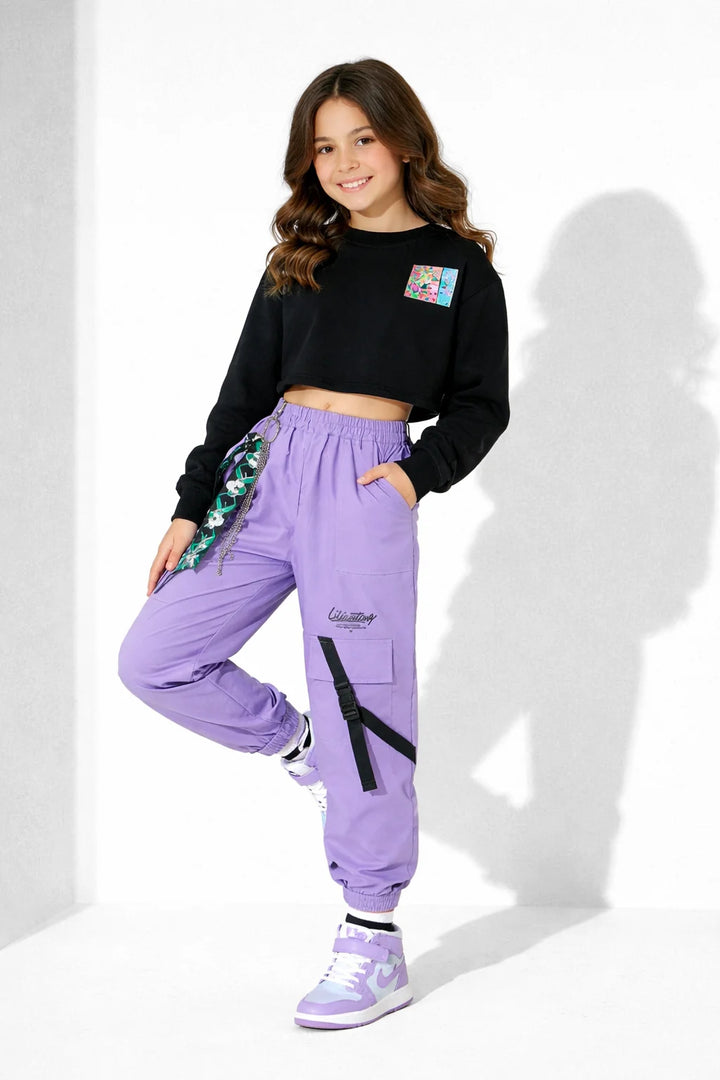 Pantalon Cargo Fille Violet | Cargo Styles
