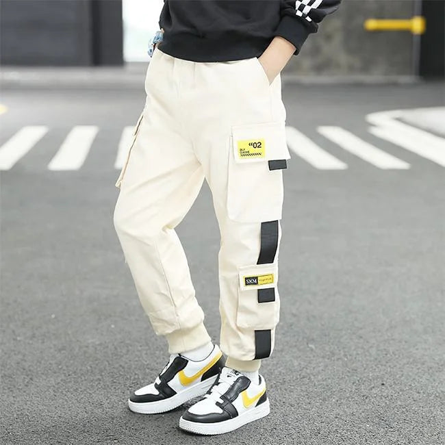 Pantalon Cargo Garçon Taille élastique - Confortable, Léger, Parfait Pour L'école, Le Sport Ou Les Voyages !