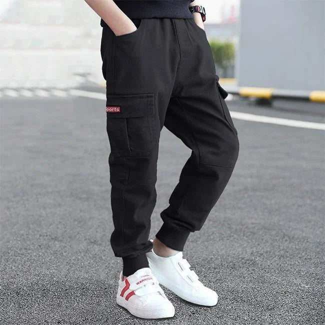 Pantalon Cargo Large Garçon 1-8 Ans - Coupe Élastique Confortable, Taille Haute, Poches Multiples | Style Streetwear Décontracté - 9