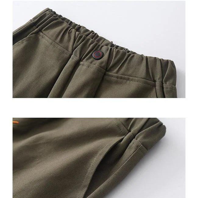 pantalon cargo garçon kaki détails