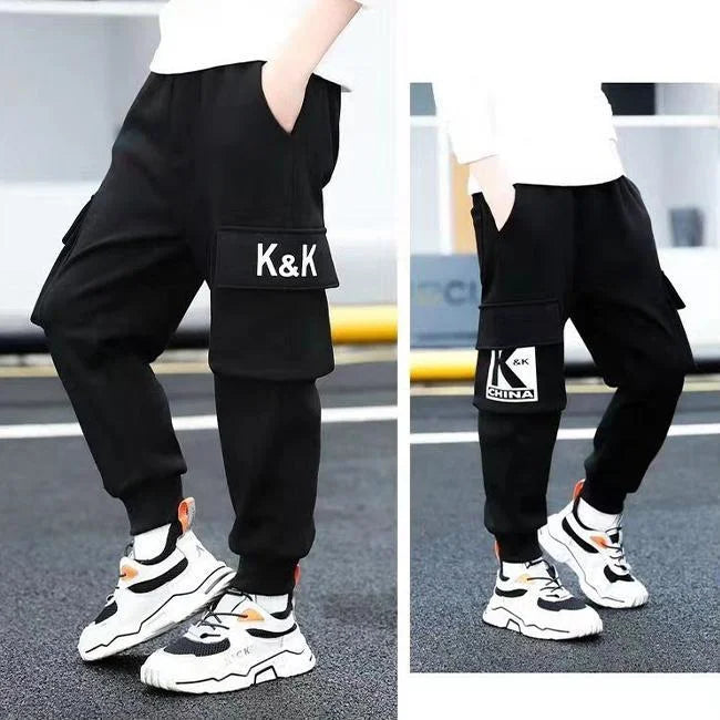 streetwear pantalon cargo garçon noir