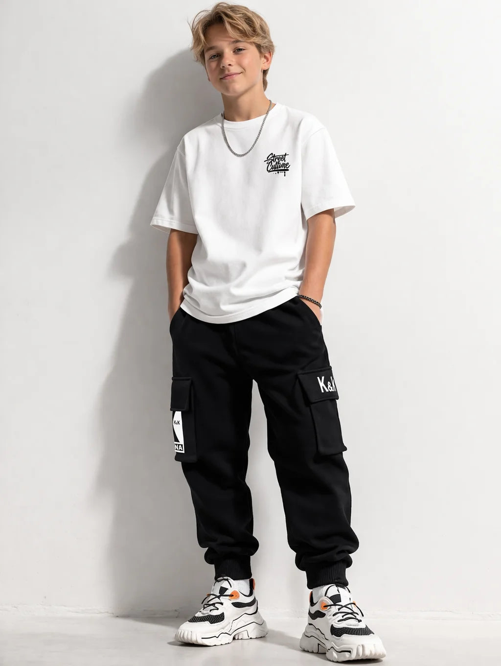 Pantalon Cargo Garçon Noir | Cargo Styles