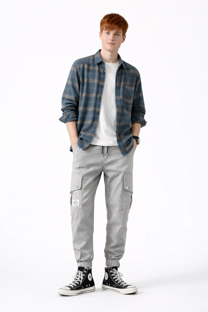 Pantalon Cargo Gris Clair Homme | Cargo Styles