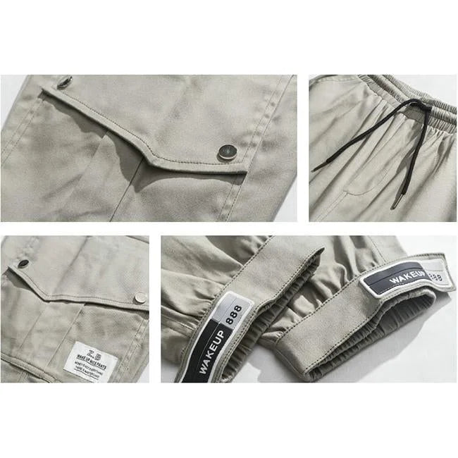 pantalon cargo gris clair homme détails