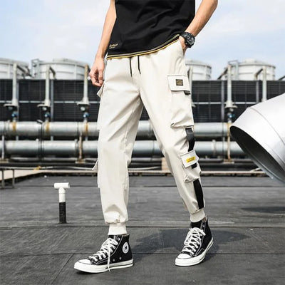 pantalon cargo homme streetwear beige