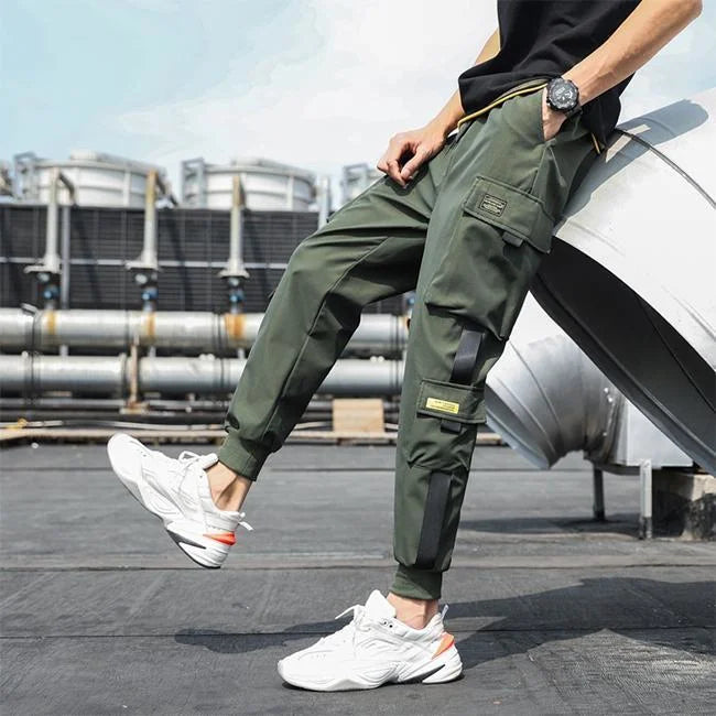 pantalon cargo homme streetwear kaki