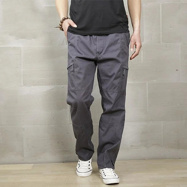 pantalon cargo large homme gris