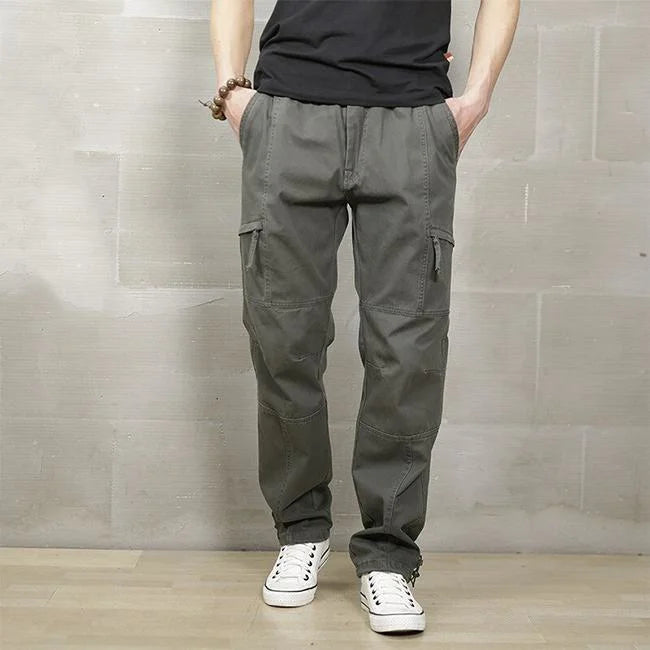 pantalon cargo large homme kaki