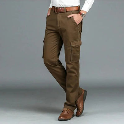 pantalon cargo marron profil