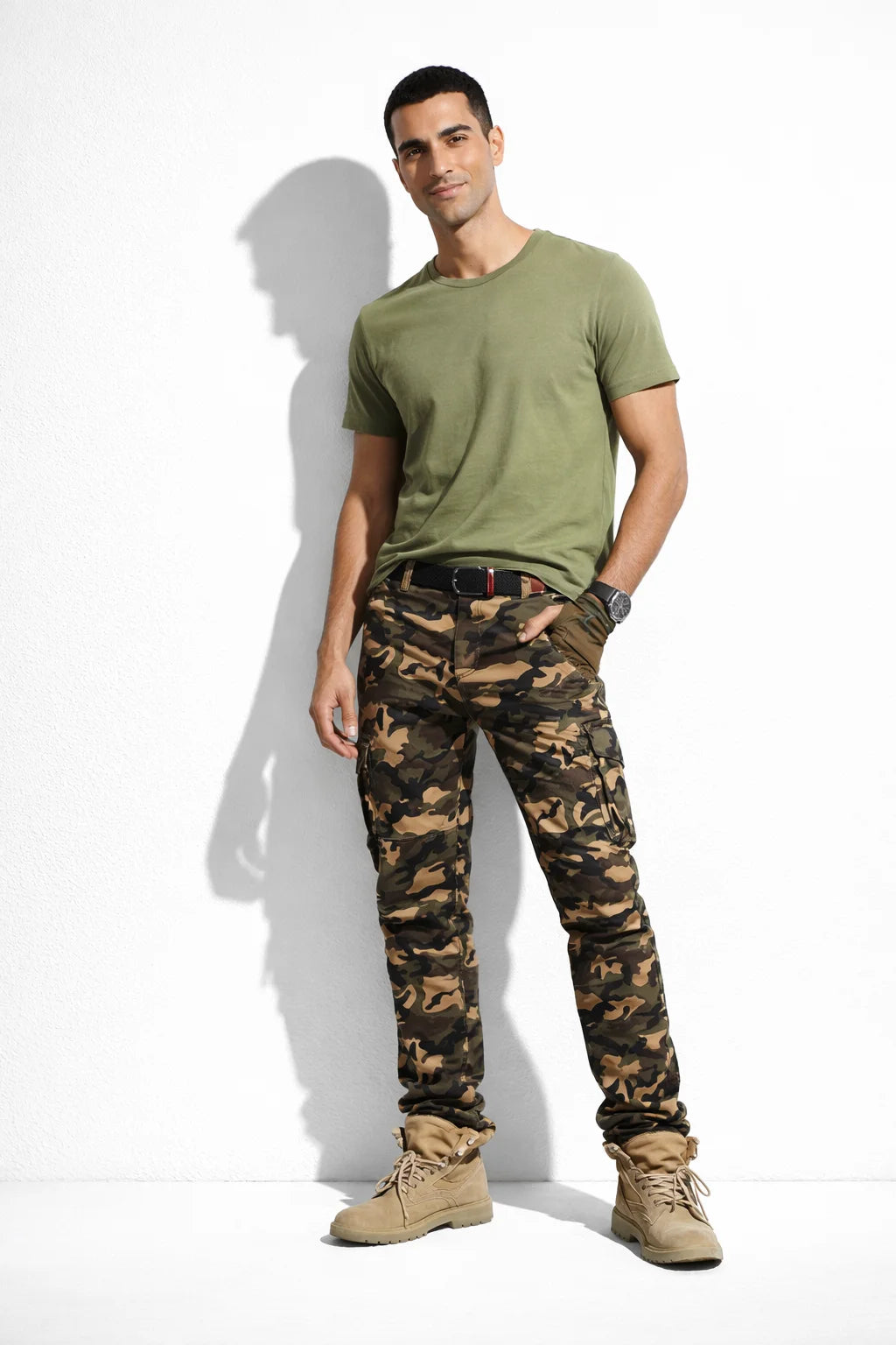 Pantalon Cargo Homme Combat Militaire Slim Camo - Pantalon Travail Casual Jogging Confortable