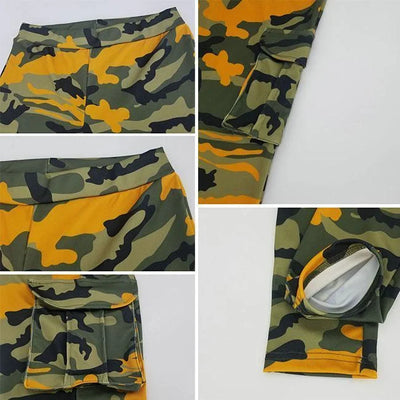pantalon cargo motif camouflage femme zoom