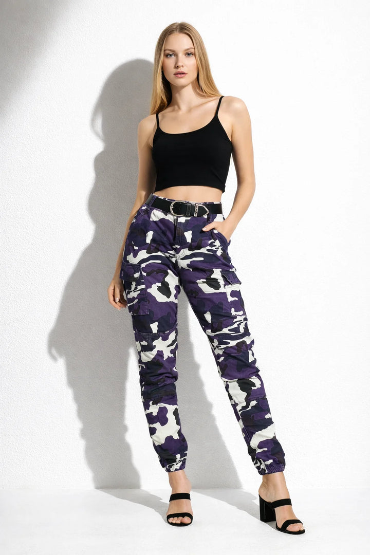 Pantalon Cargo Motif Camouflage Femme | Cargo Styles