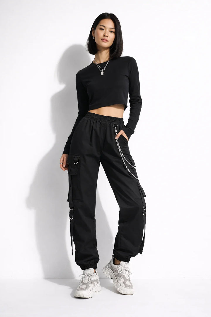 Pantalon Cargo Noir Chaine | Cargo Styles