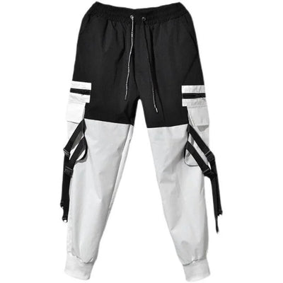pantalon cargo noir et blanc jogger