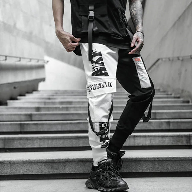 Pantalon noir avec bande blanche homme hotsell