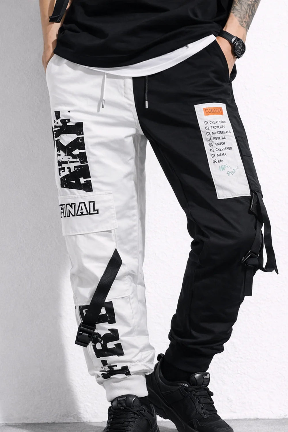 Pantalon Cargo Noir et Blanc Homme | Cargo Styles