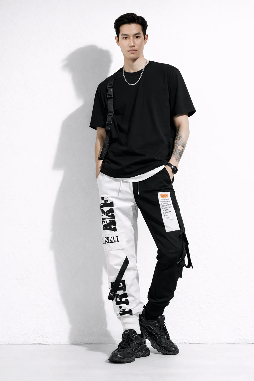 Pantalon Cargo Noir et Blanc Homme | Cargo Styles