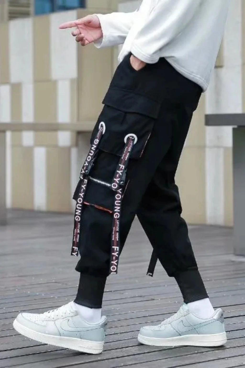 Pantalon Cargo Noir Orange | Cargo Styles