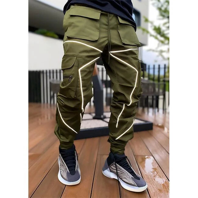 pantalon cargo réfléchissant kaki