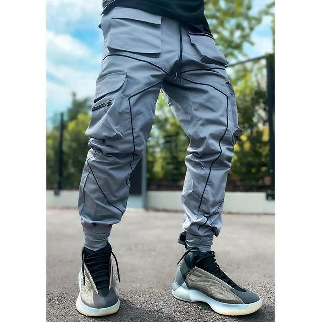 pantalon cargo réfléchissant bleu