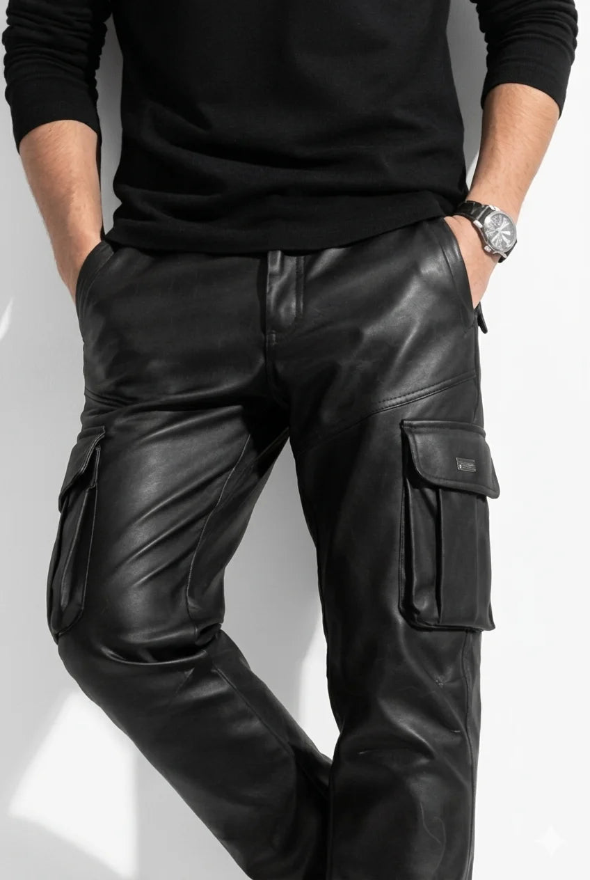 Pantalon Cargo Simili Cuir | Cargo Styles