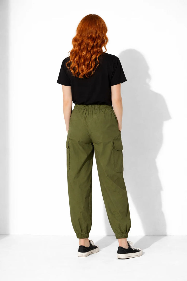 PANTALON CARGO VERT KAKI FEMME