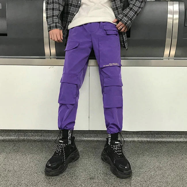 pantalon cargo violet homme sport