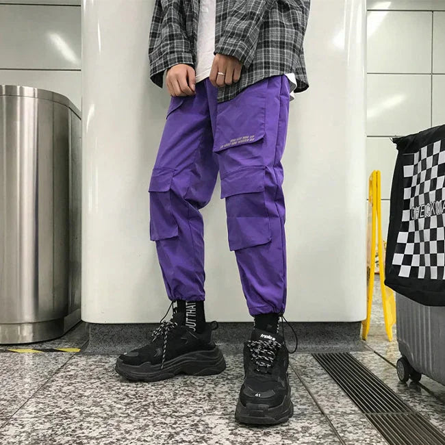 pantalon cargo violet homme