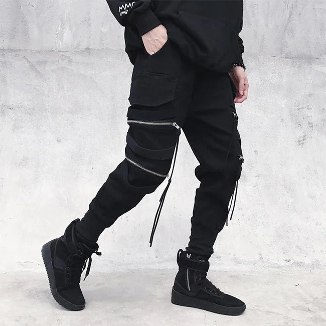 pantalon cargo zippé noir