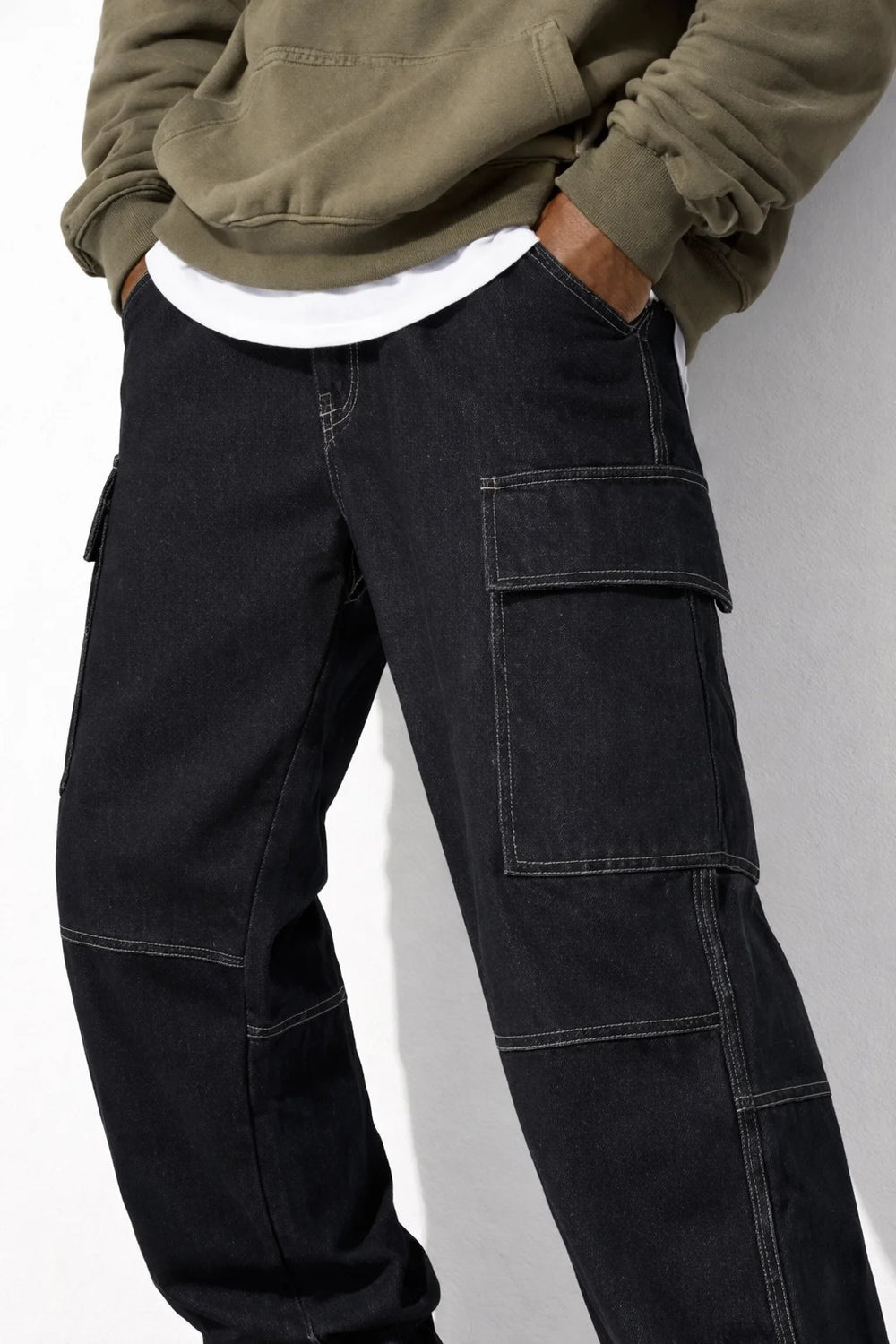 Pantalon Large Noir Style Cargo | Cargo Styles