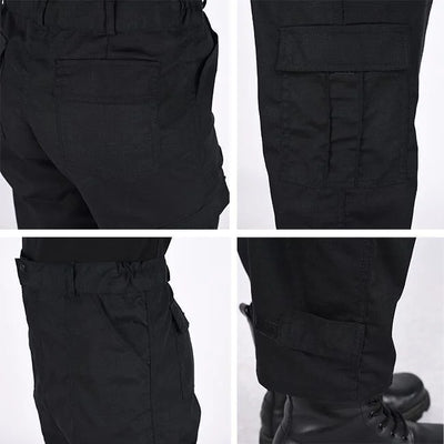 pantalon noir cargo détails